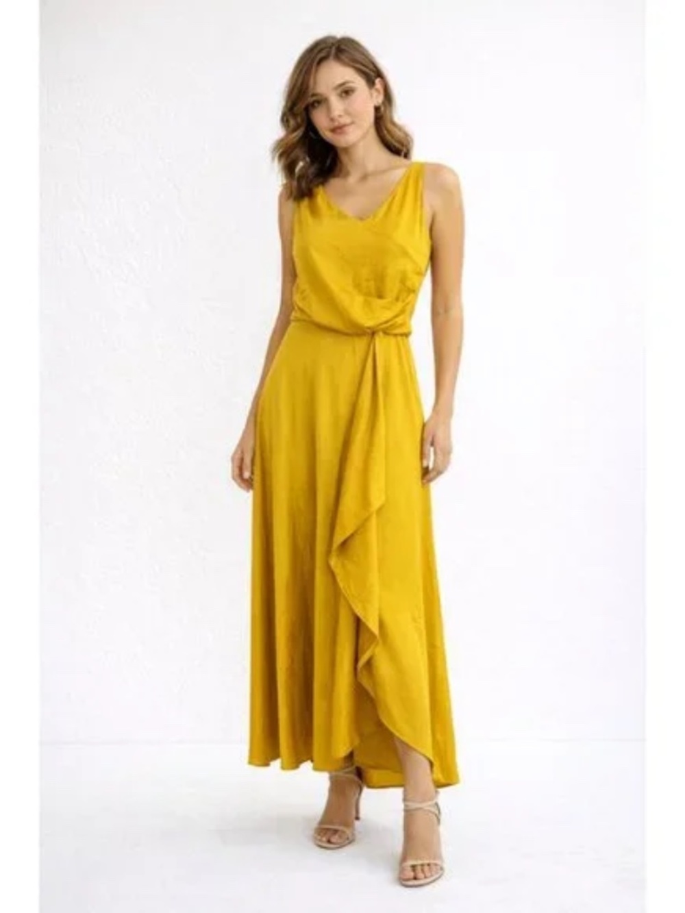 Just Taylor Mustard Yellow Maxi Dress Sz 2 How to lose a guy 10 days Kate Hudson
